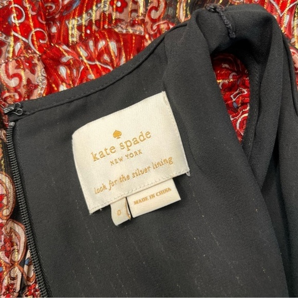 Kate Spade Medallion Metallic Mini Dress, Black Multi, size 0 LIKE NEW - Picture 8 of 8